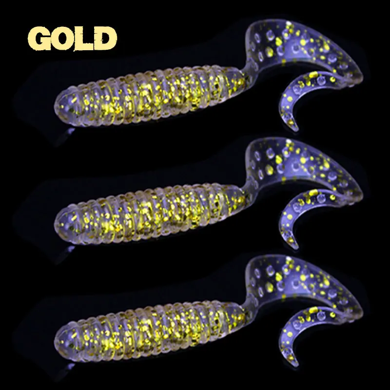 JACKFISH, 3 шт./лот, Мягкая приманка, Сатурн, червь, 2,4 г, 6,5 см, плавающие приманки, силиконовая Мягкая приманка для ловли карпа, искусственная Мягкая наживка для рыбалки - Цвет: GOLD