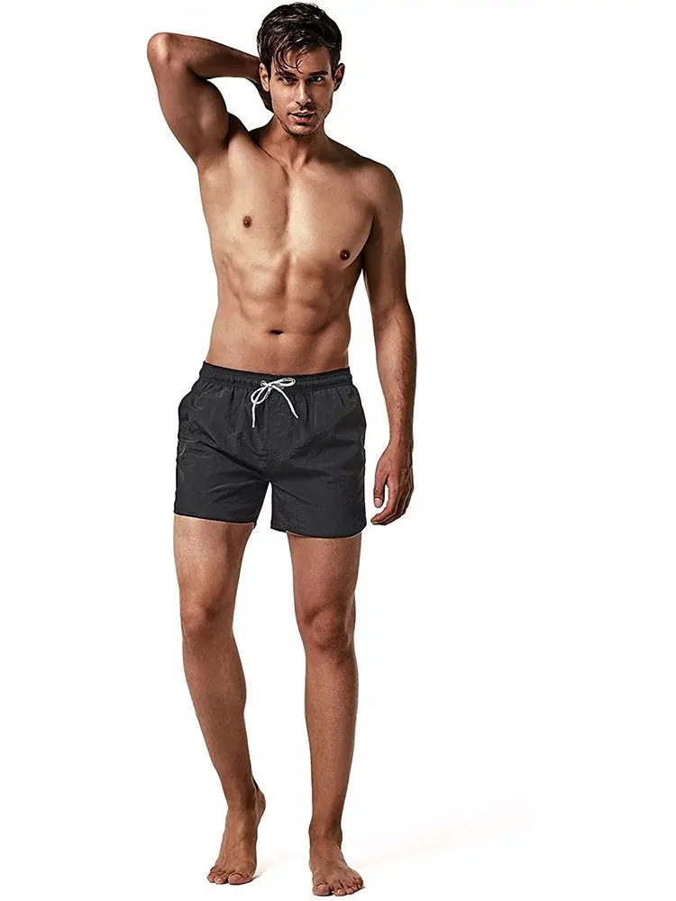 

Men Swimming Shorts Classic Mesh Lined Surf Trunks Quick-Drying Beach Adjustable Drawstring Swimwear with Pockets