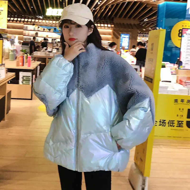 Зимняя женская куртка с воротником-стойкой короткие женские пальто из овечьей