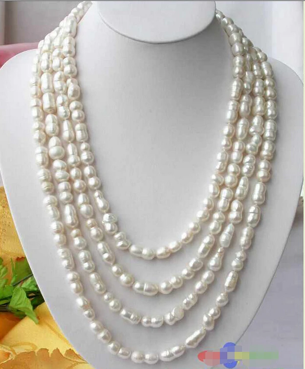 P1512 80 &quot16 мм белый барокко двойной FW культивированный жемчуг NECKLACENoble стиль