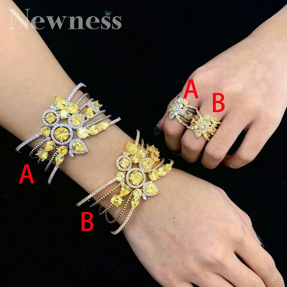 

Newness Trendy Luxury Stackable Bangle For Women Wedding AAA Cubic Zircon Crystal CZ Dubai Bracelet Party Jewelry
