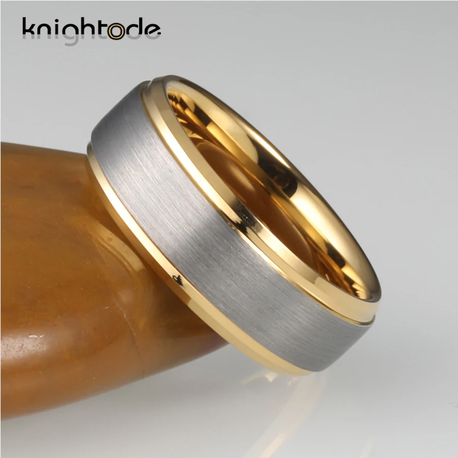 6 мм 8 Золотой вольфрамовый карбидный Свадебный ремешок для пары вольфрамовое