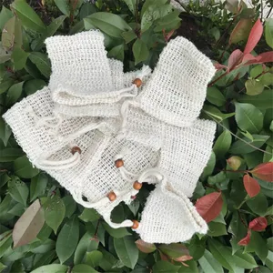 Мешок для мыла из сизаля 9*13 см, устройство для получения пузырьковой пены, двухслойная сетка для мыла, легкая вспениваемая льняная сетка, инструмент для уборки ванной комнаты