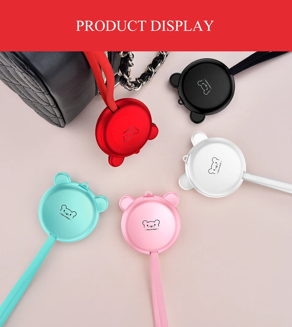 PADCOVER медведь дизайн с зеркалом мини короткий Micro USB зарядный кабель для iPhone |