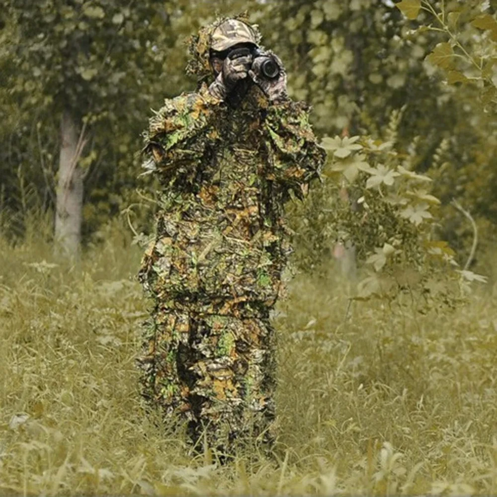 Охотничья одежда 3D бионический костюм Ghillie с кленовыми листьями мужская куртка