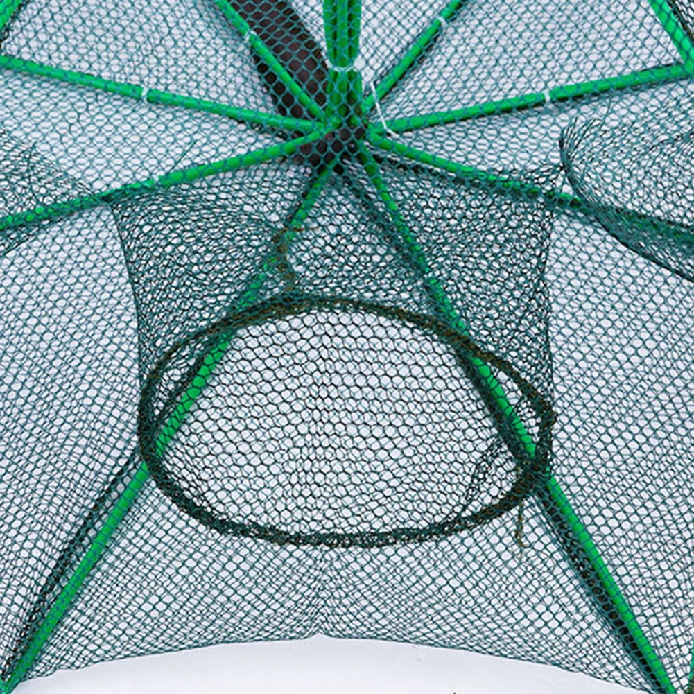 6-8 Sides 6-16 Holes Fish Network Crab Crayfish Shrimp Automatic Fishing Net Trap Cage Foldable | Спорт и развлечения