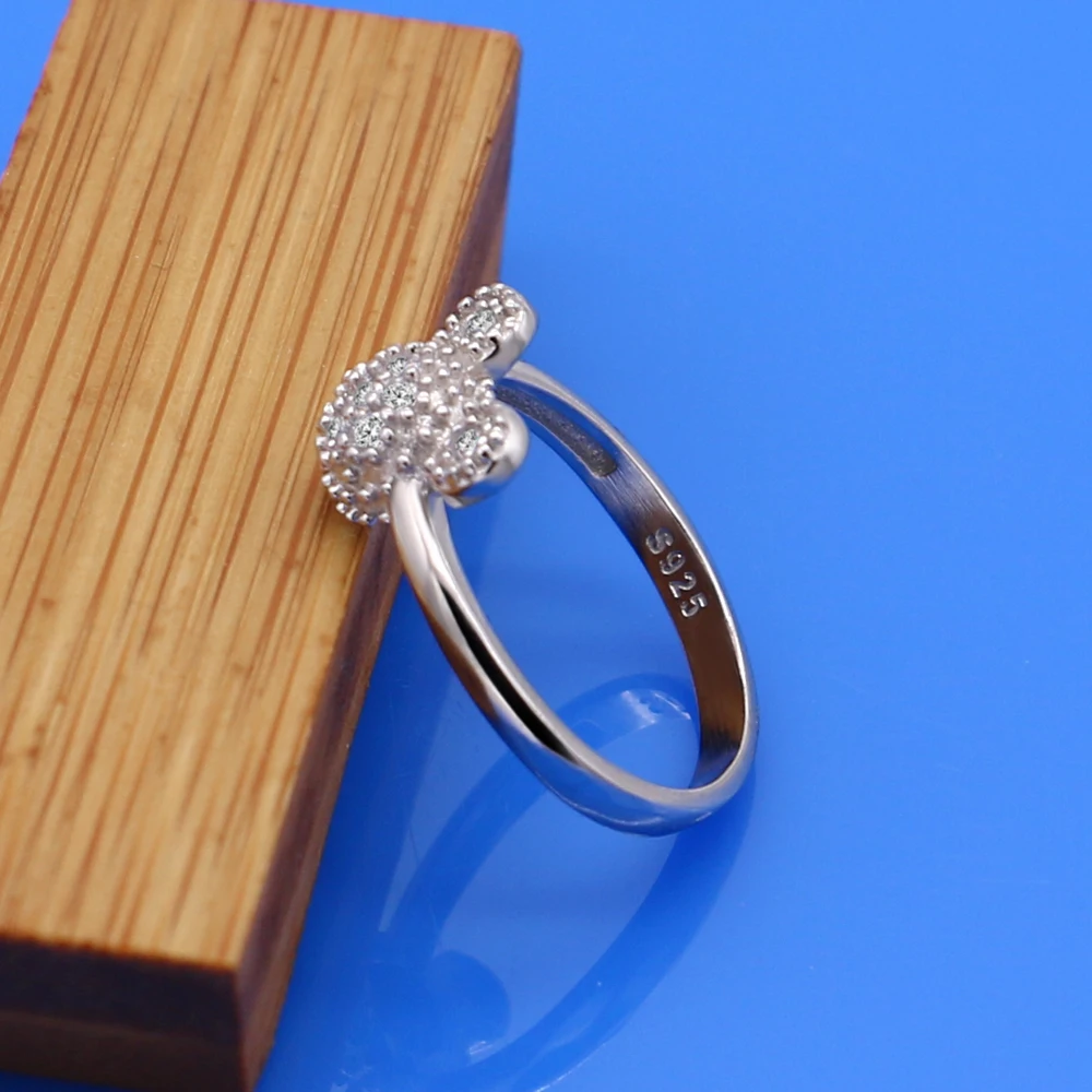 hot sale 100 925 sterling silver cute mickey rings for women girl fashion charm wedding ring brand jewelry christmas gift free global shipping