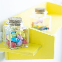 24pcs 50ml rectangular clear glass container with cork diy craft wishing bottle candy food jar refillable handicrafts vial