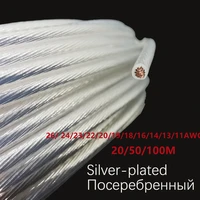 2050100m 26 24232220191816141311awg high temperature wire silver plated copper core