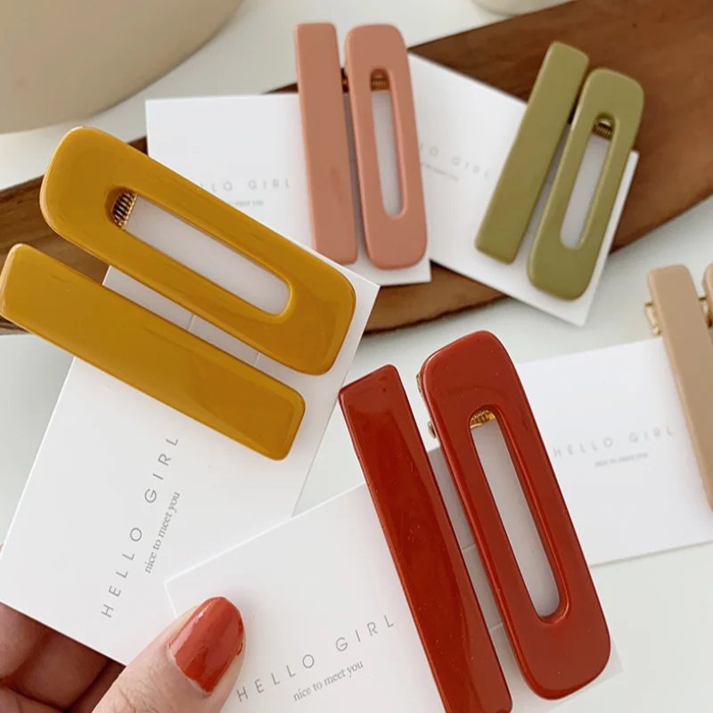 Новые модные трендовые акриловые заколки для волос цвета авокадо корейские