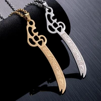 unique men stainless steel necklace muslim knife hip hop punk necklace motorcycle party jewelry valentines day gifts