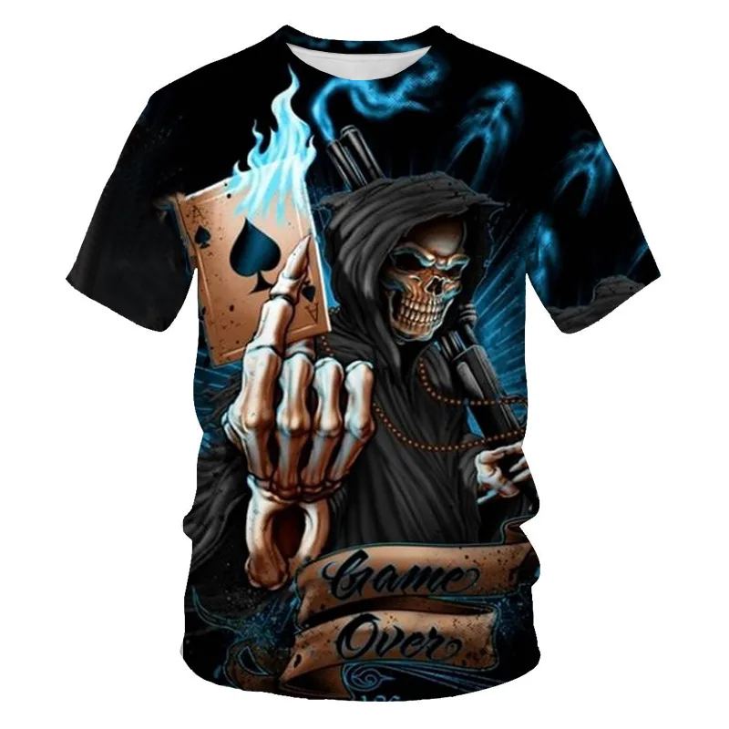 

Skull Men 3D Print T Shirt Casual Clothing Hip Hop Arrival 2020 Oversized Anime Shirt Mens O-Neck Harajuku New Tops T Shirts