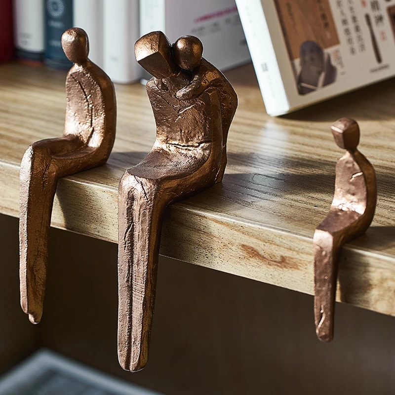 Абстрактная Статуэтка маленького человека сидя на шкафу американские украшения