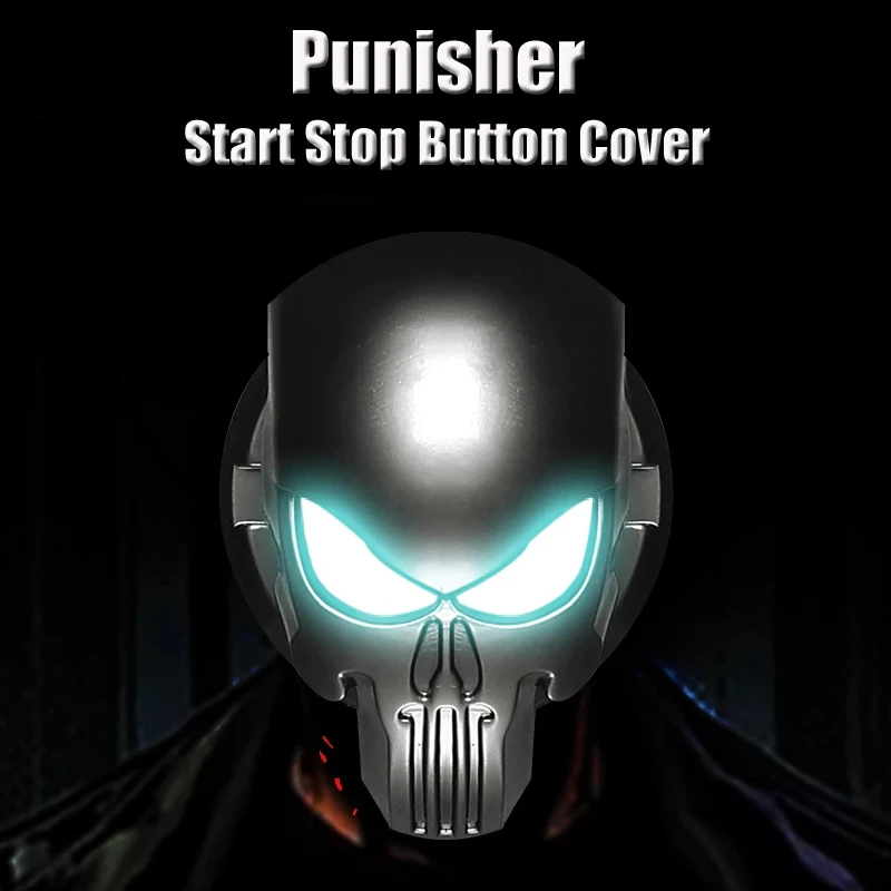 

Punisher Push Start Button Cover Car Sticker For Mitsubishi Asx Lancer Outlander Pajero Sport L200 Colt Carisma Galant Grandis