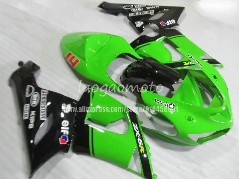 Комплекты обтекателей для кузова Обтекатели зеленого и черного цвета KAWASAKI Ninja ZX6R