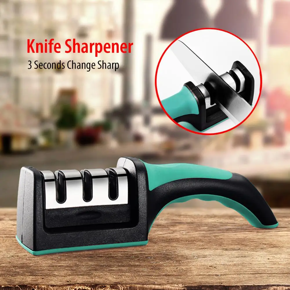 Точилка для ножей 3 в 1/Алмазное покрытие и тонкий стержень/Система заточки