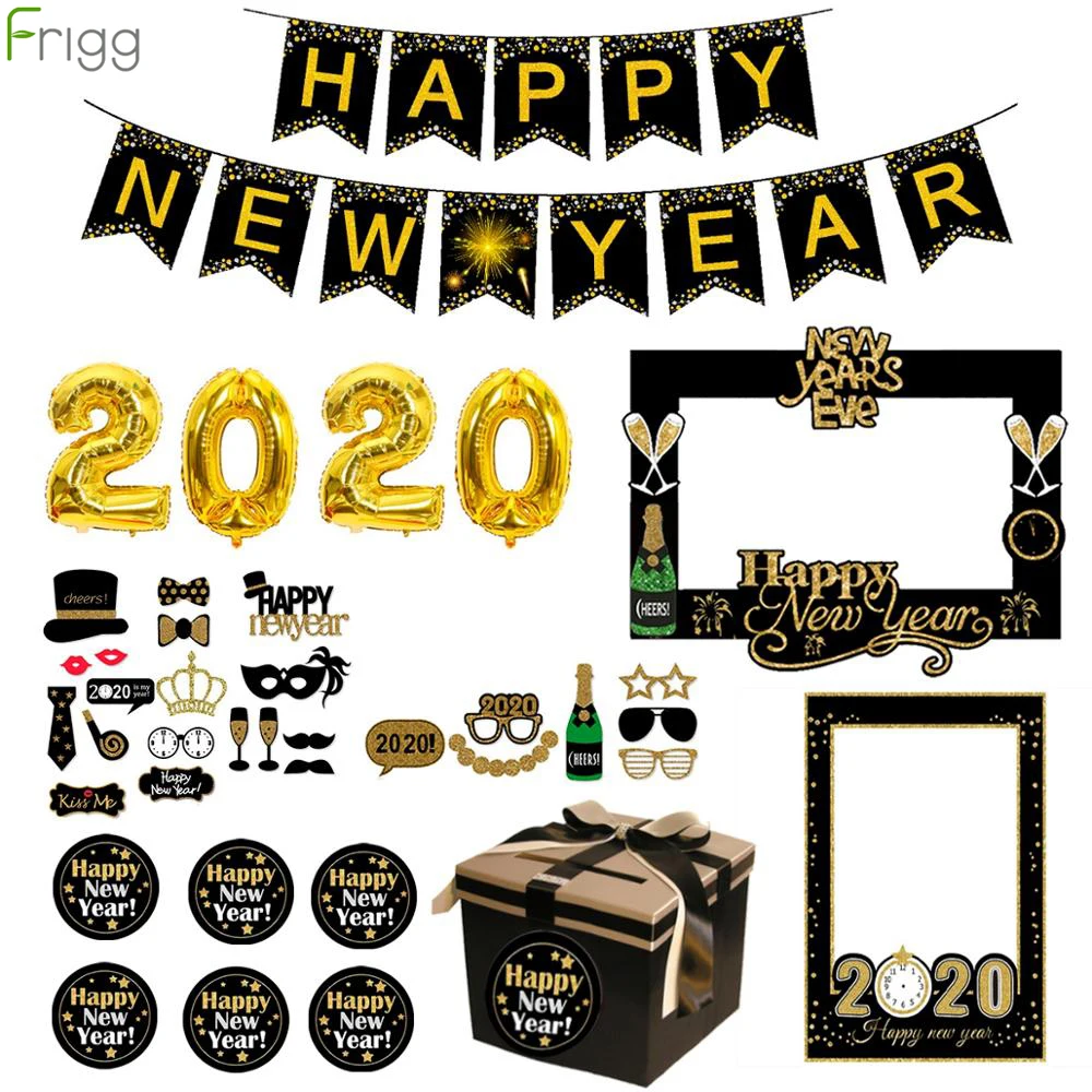 Счастливый Новый год украшения фоторамка воздушные шары 2020 Рождественские для