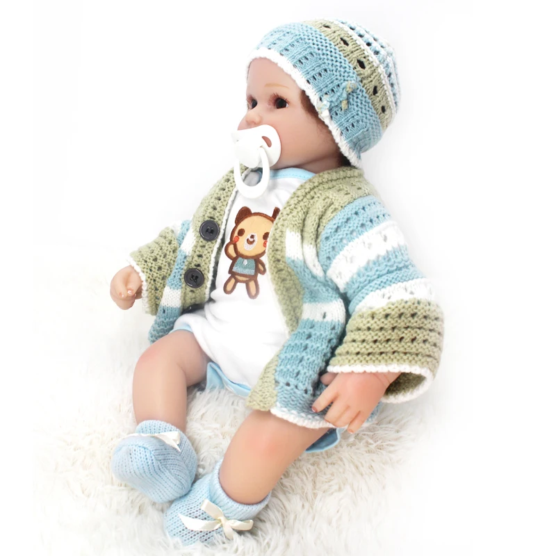 

14 Inch 35cm Reborn Doll Soft Cotton Body Cute Boy Brown Big Eyes Rebirth Dolls Reality Touch Baby Toy Childrens Playmates Gifts