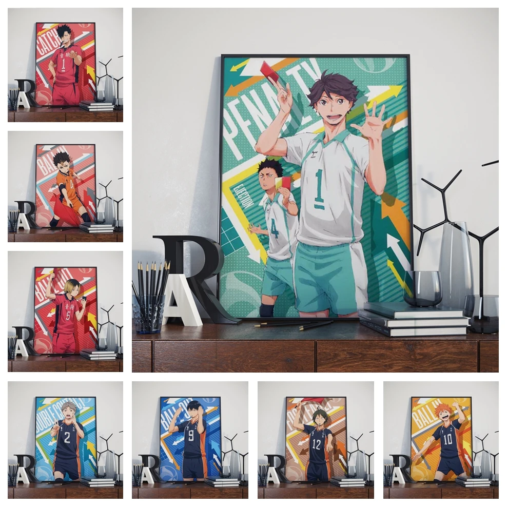 

Haikyuu Manga High School Volleyball Picture 5D DIY Diamond Painting Full Drill Mosaic Picture Cross Stitch Kit Home Decor Gift