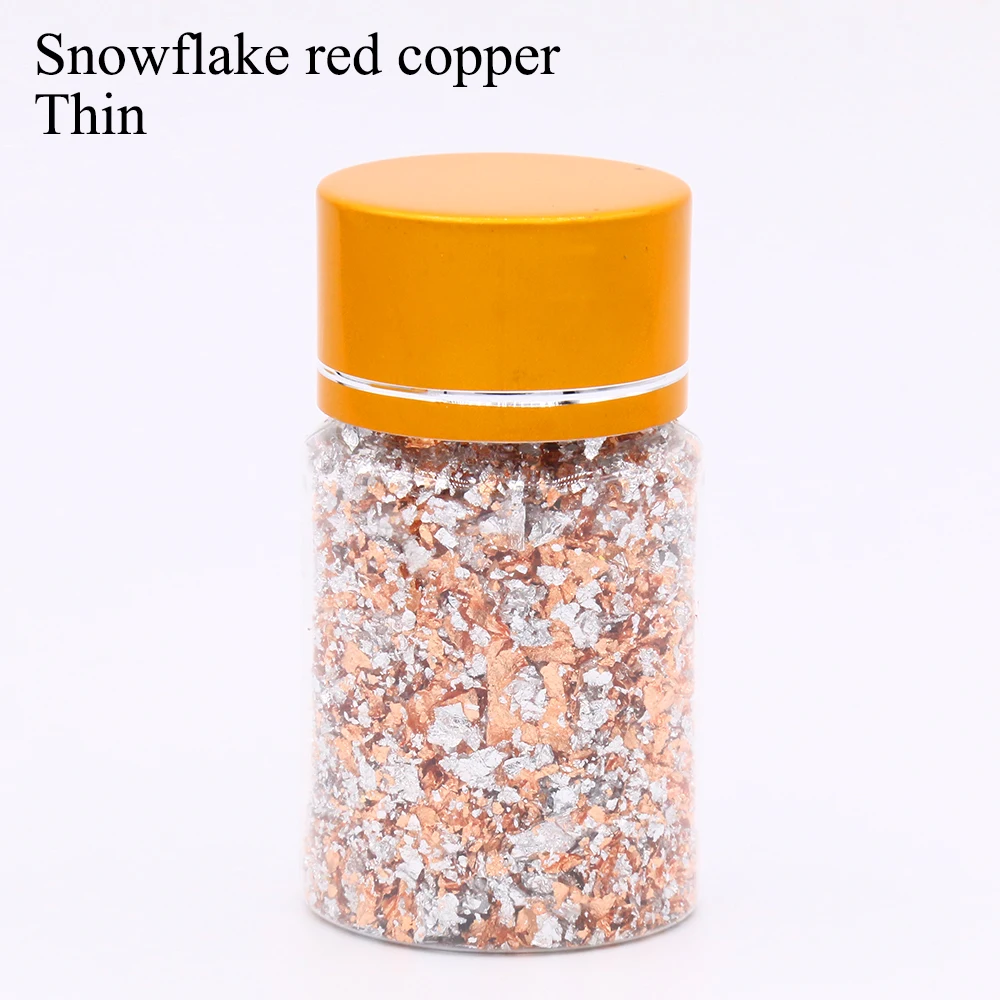 Copper Silver(thin) Имитация золотых листьев хлопья медные хлопья для скользящего искусства украшения Серебряная медная Золотая фольга осколки золотые хлопья ремесло - Цвет: Copper Silver(thin)