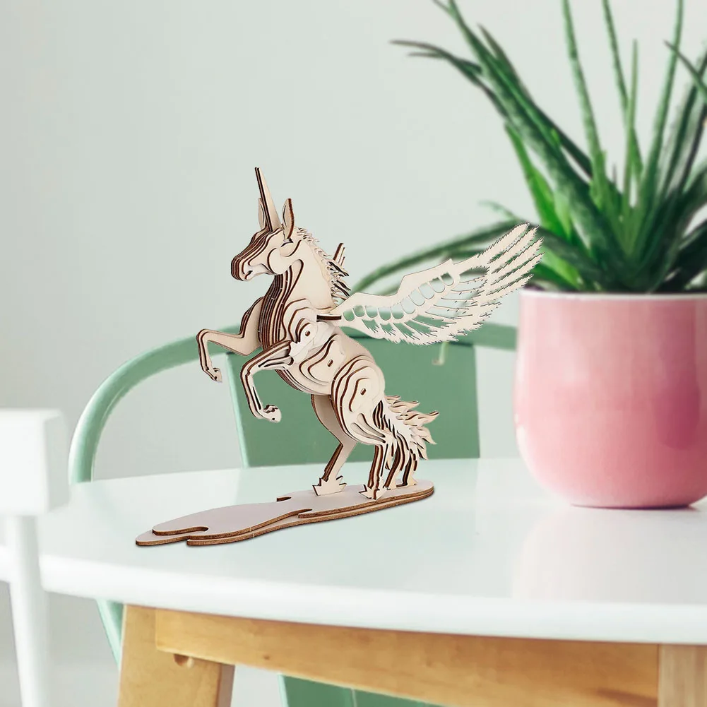 

DIY Licorne Shape Puzzle Game Gift Model Educational Toys Home Decor Ornament for Children Model Jigsaw Desktop Decor Toy
