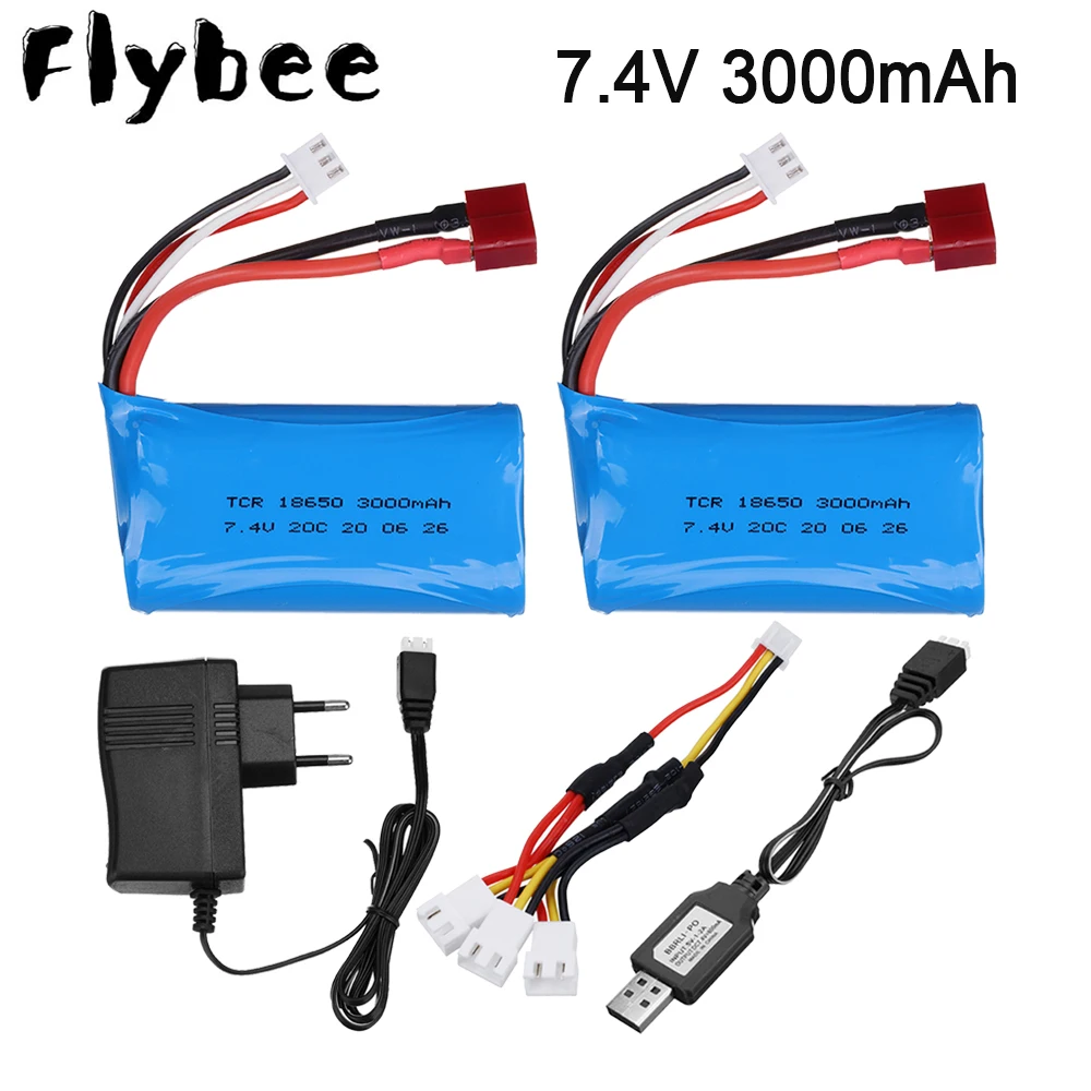 18650 7 4 V 3000MAH lipo батарея 2s для Wltoys 12423 10428 12429 12401 12402 12402A RC автомобильные запасные