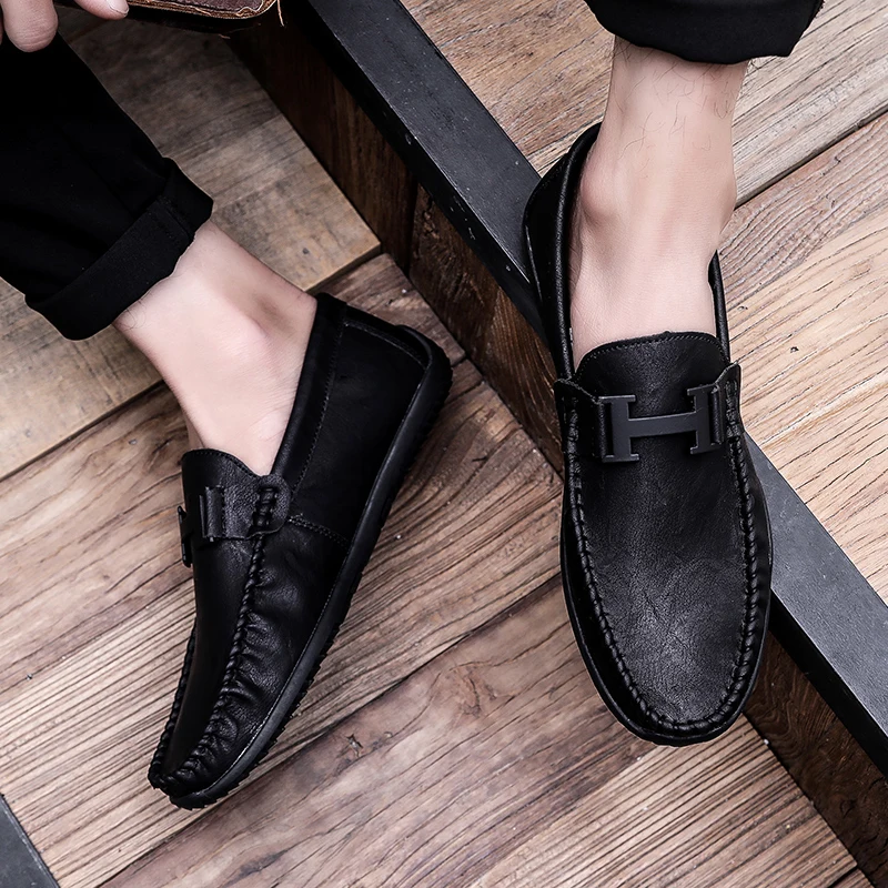 Мужские повседневные Лоферы без шнуровки мужские мокасины летние дышащие лоферы