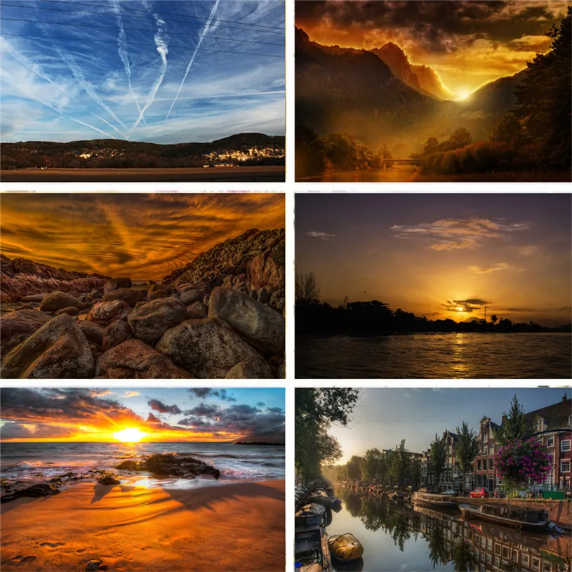 Фотостудия фотография Фон природный пейзаж закат голубое небо небольшой