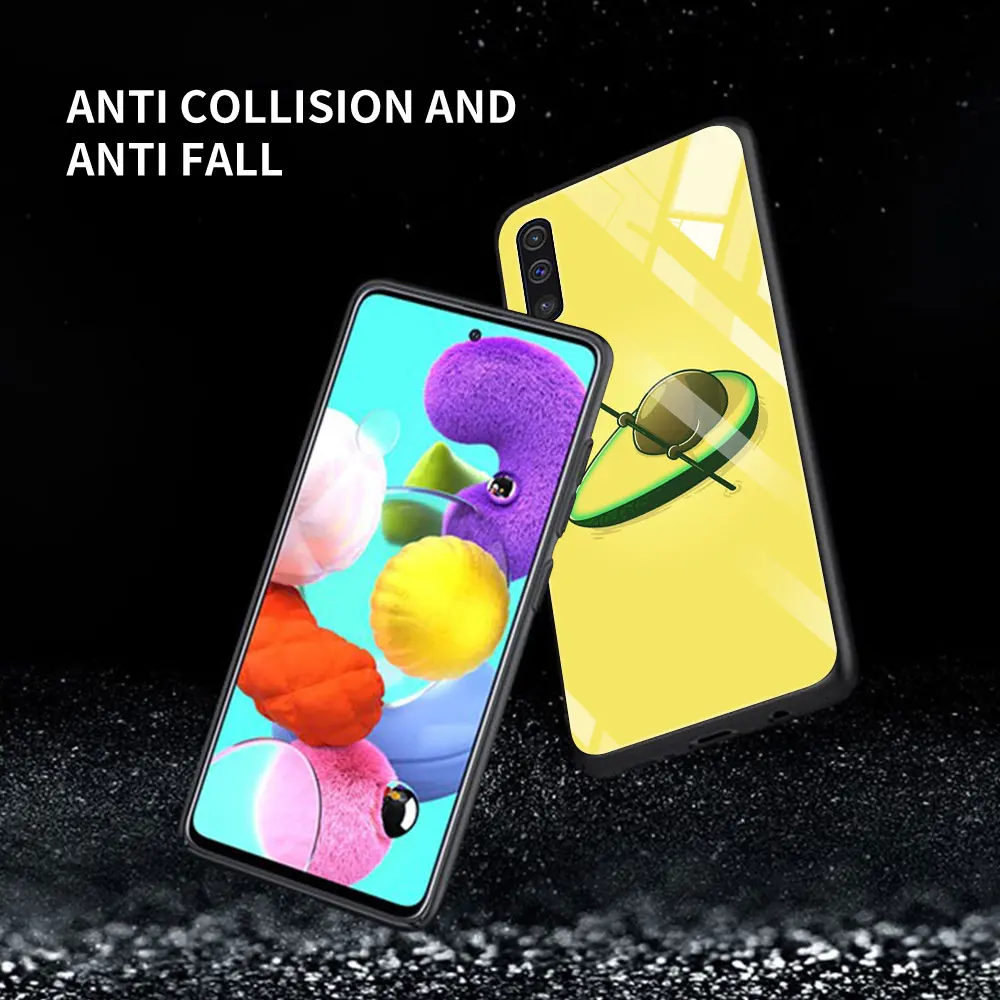

Avocado Glass For Samsung Galaxy A51 A71 A50 A70 Tempered Phone Case A31 A21s A30 A91 A41 M31 A40 A32 A12 Cover