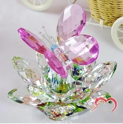 

CRYSTAL BUTTERFLY LOTUS, CREATIVE MODERN CRYSTAL CRAFTS, DESKTOP DECORATION, BEAUTIFUL BIRTHDAY GIFT