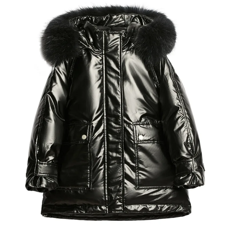

6-12 years children clothes Kids Down Jacket Coat Baby winter jacket shiny white duck down jacket Korean boys winter clothes