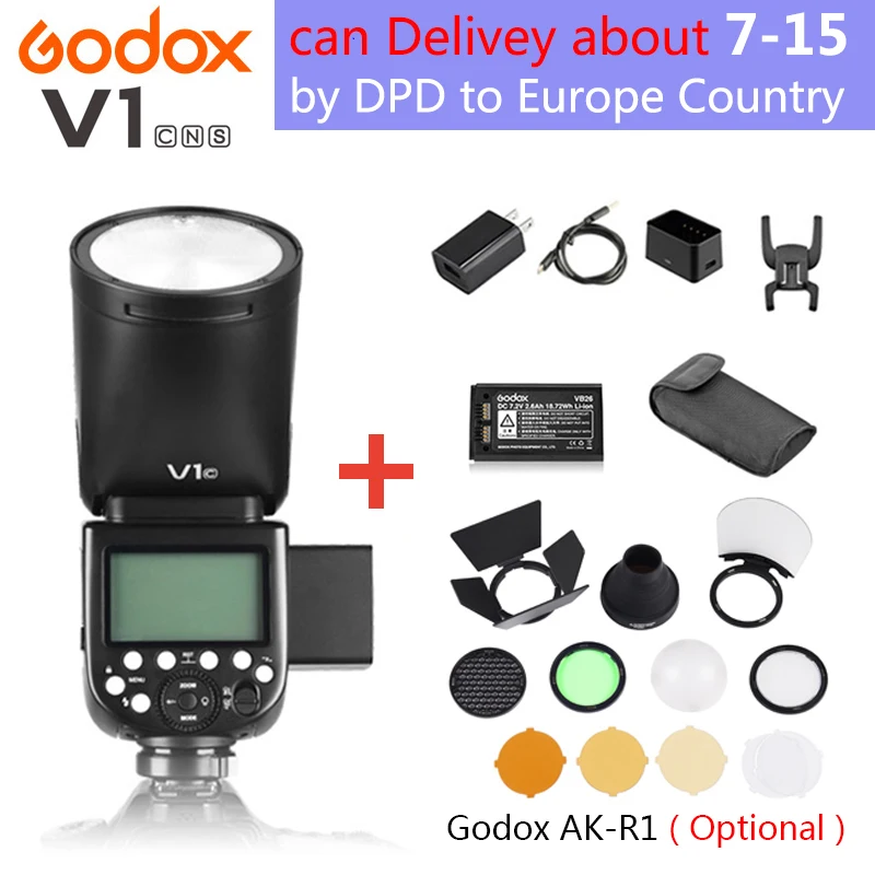 Godox V1 V1S/V1N/V1C/V1O/V1F ttl Li-Ion круглая головка вспышка для фотоаппарата вспышка для Nikon/sony/Canon/Fujifilm/Olympus, Godox V1 вспышка
