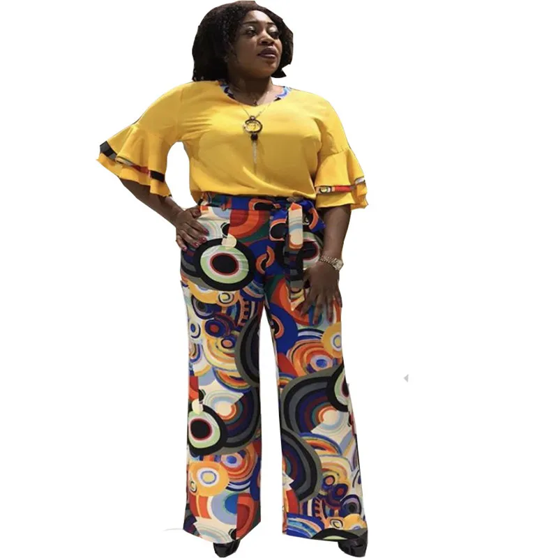 Комплект из двух предметов с принтом женская одежда в африканском стиле лето 2020