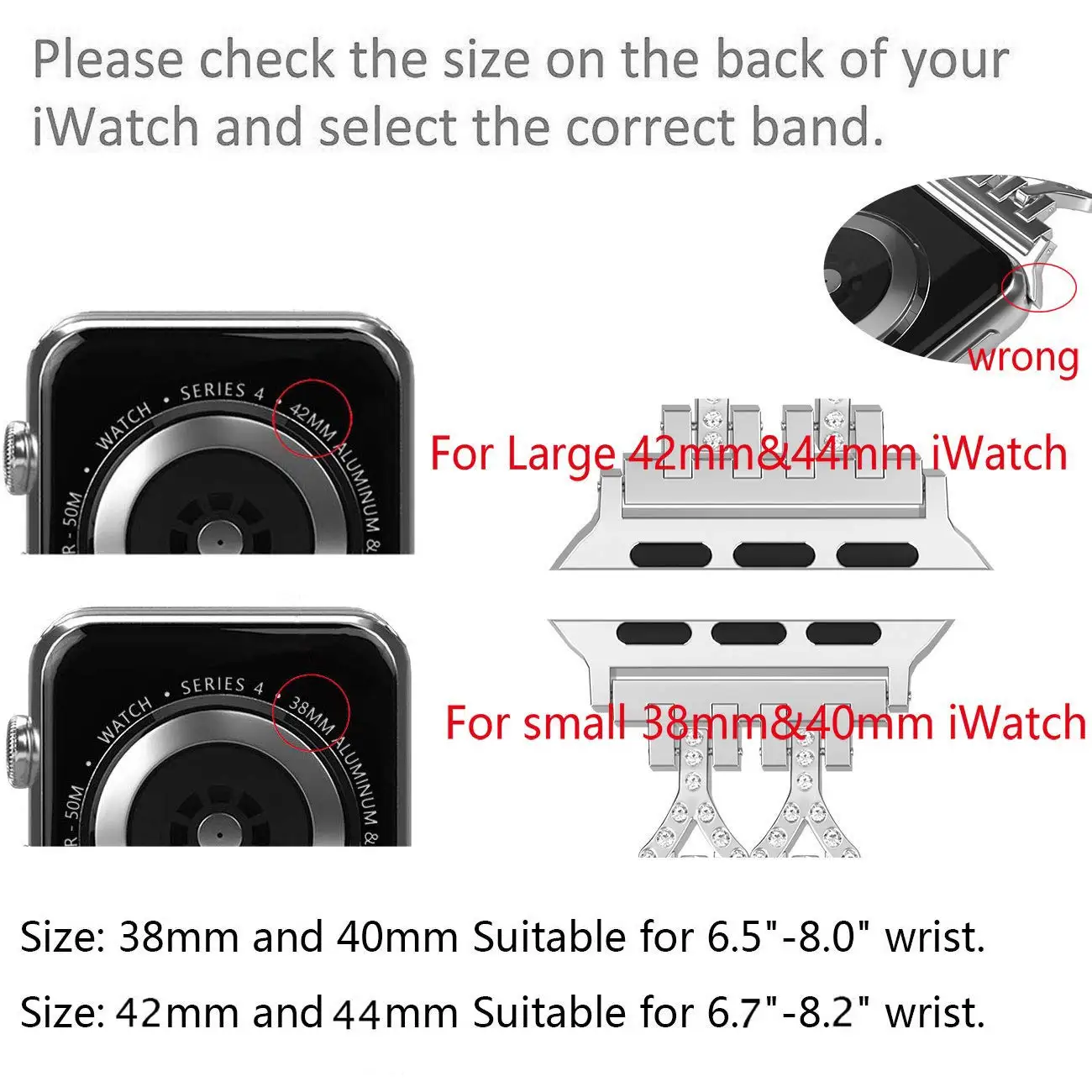 Diamond watch strap for apple watch band 38mm 42mm 40mm 44mm iWatch Series 5 4 3 2 1 stainless steel strap apple watch bracelet