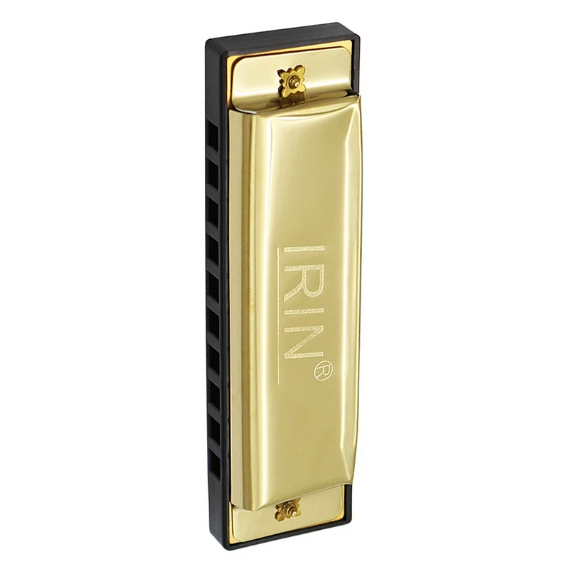 IRIN Gold 10 отверстий 20 Тон Блюз Губная гармошка Ключ C рот органа музыкальный