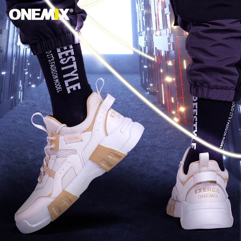ONEMIX/спортивная обувь для мужчин в стиле ретро белые кроссовки спортивная