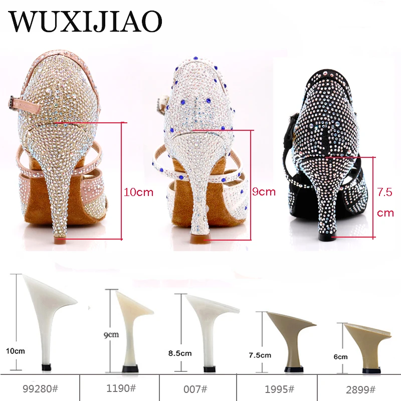 WUXIJIAO доступно в черном и белом цвете, кроссовки женские танцевальные туфли для джаз, сальса Латина Танцы обувь квадратный Обувь для танцев со стразами свежий Цвет