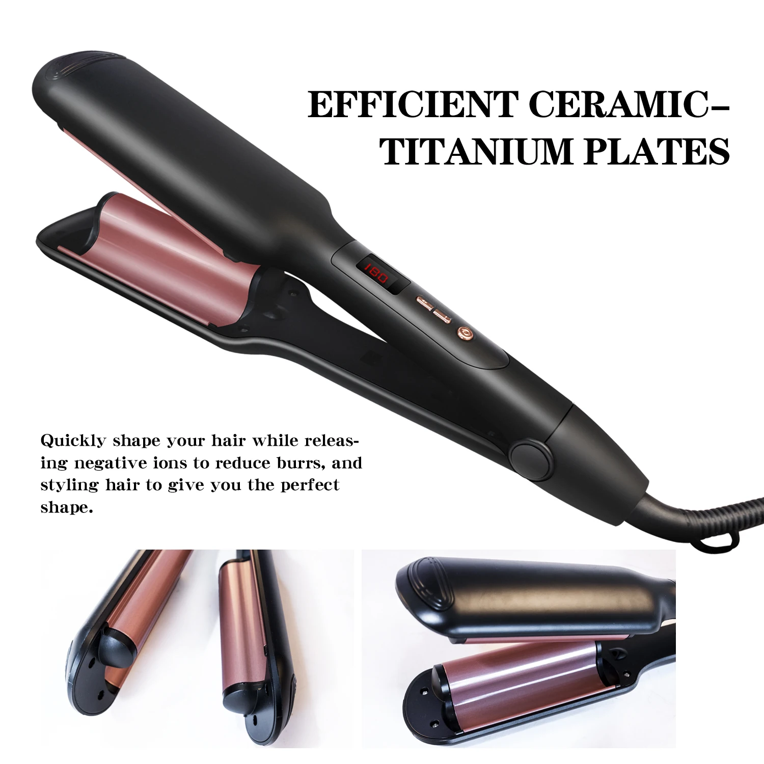 

Hair Curling Iron Professional Hair Curler Ceramic Curly Wand Flat Iron Triple Barrel Curling Iron Multi-Use Hair Tool Hair Care