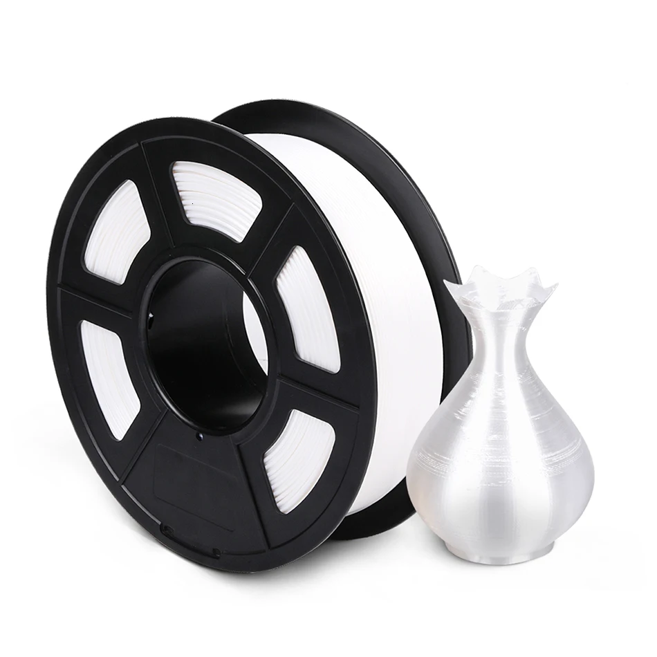 Silk White SUNLU 3d принтер шелковая нить 1,75 мм пласт PLA 3D печатный материал пластовая обмотка шелковая нить PLA 1 кг - Цвет: Silk White