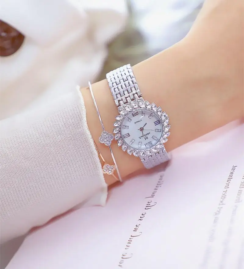 BS Топ бренд 2019 модные часы женские Роскошные браслет из нержавеющей стали