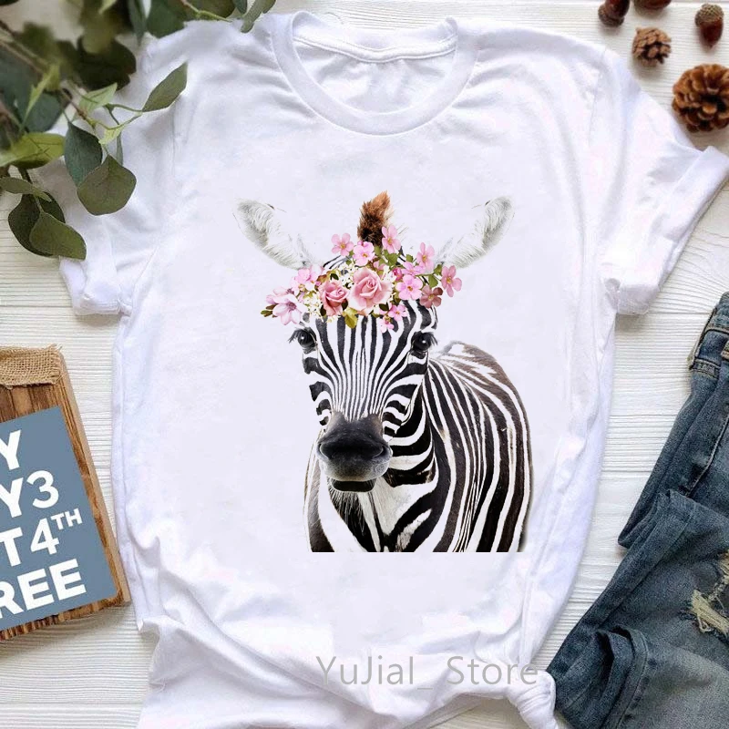 

2021 Hot Sale Funny Zumba With Flowers Print T-Shirt Women'S Clothing Tshirt Femme Harajuku Shirt White Short Sleeve Tops