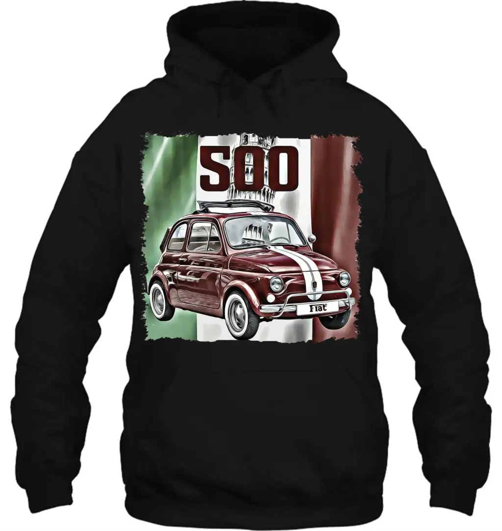 Мужская толстовка с капюшоном классический Fiat 500 круглая модная женская уличная