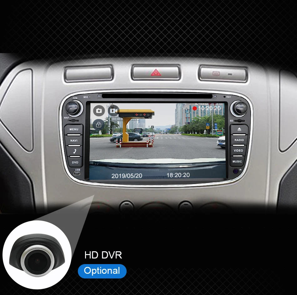 Eunavi 2 din Android 9 автомобильный DVD мультимедийный плеер gps для FORD Focus Mondeo S-MAX C-MAX Galaxy 4G 64G TDA7851 ips авто радио fm