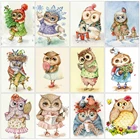 EverShine алмазная живопись, полная квадратная сова, крест, Ститч, Алмазная мозаика, мультяшная картина стразы, вышивка бусинами