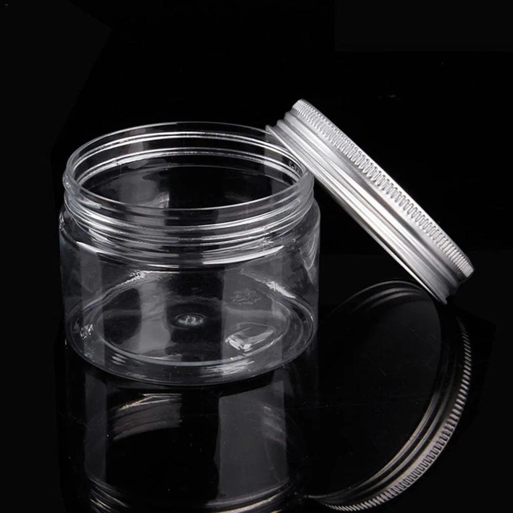 

Round Clear PET Container Plastic Jar And Lids Empty Cosmetic Containers Lip Balm Make-Up Bottling Box Travel Bottle 30-500ml