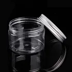 Круглый прозрачный контейнер из ПЭТ, пластиковая банка и крышки, пустые косметические контейнеры, контейнер для бальзама для губ, контейнер для розлива косметики, дорожная бутылка 30-500 мл