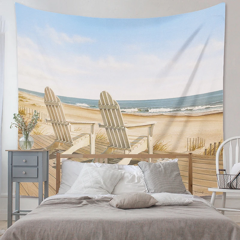 

INS Meer Strand Tapisserie Hippie Wandbehang Gedruckt Dünne Tuch Liege Blume Wandteppiche Decke Wand Dekoration Hintergrund