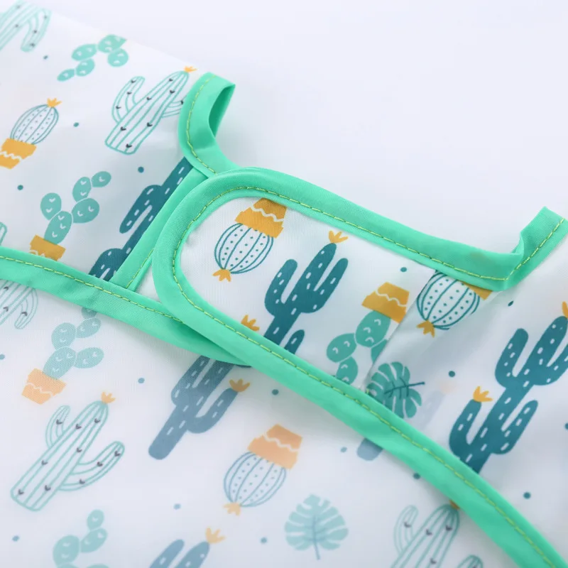 Baberos impermeables para beb&eacute;, Bandana de dibujos animados, delantal de manga larga para comer y dibujar, ropa para eructar, autoalimentaci&oacute;n-2