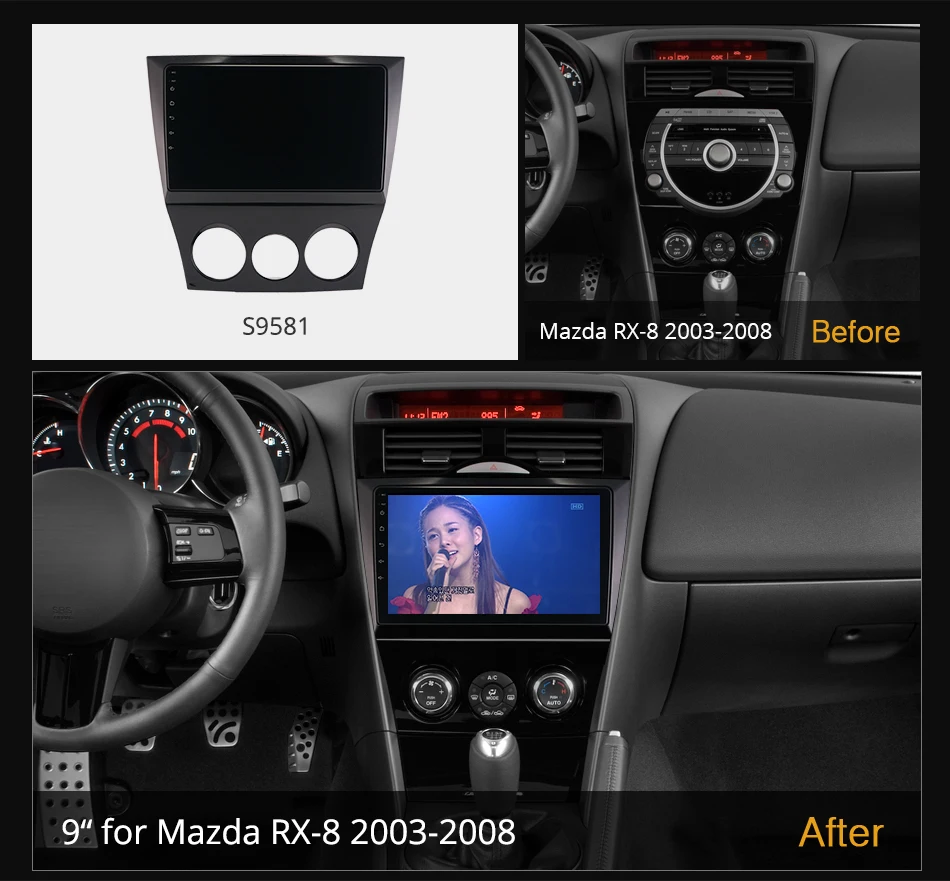 Ownice K6+ 2K для Mazda RX-8 2003-2008 Android 12.0 8G+256G Автомобильный радиоприемник Setero Auto Audio 360