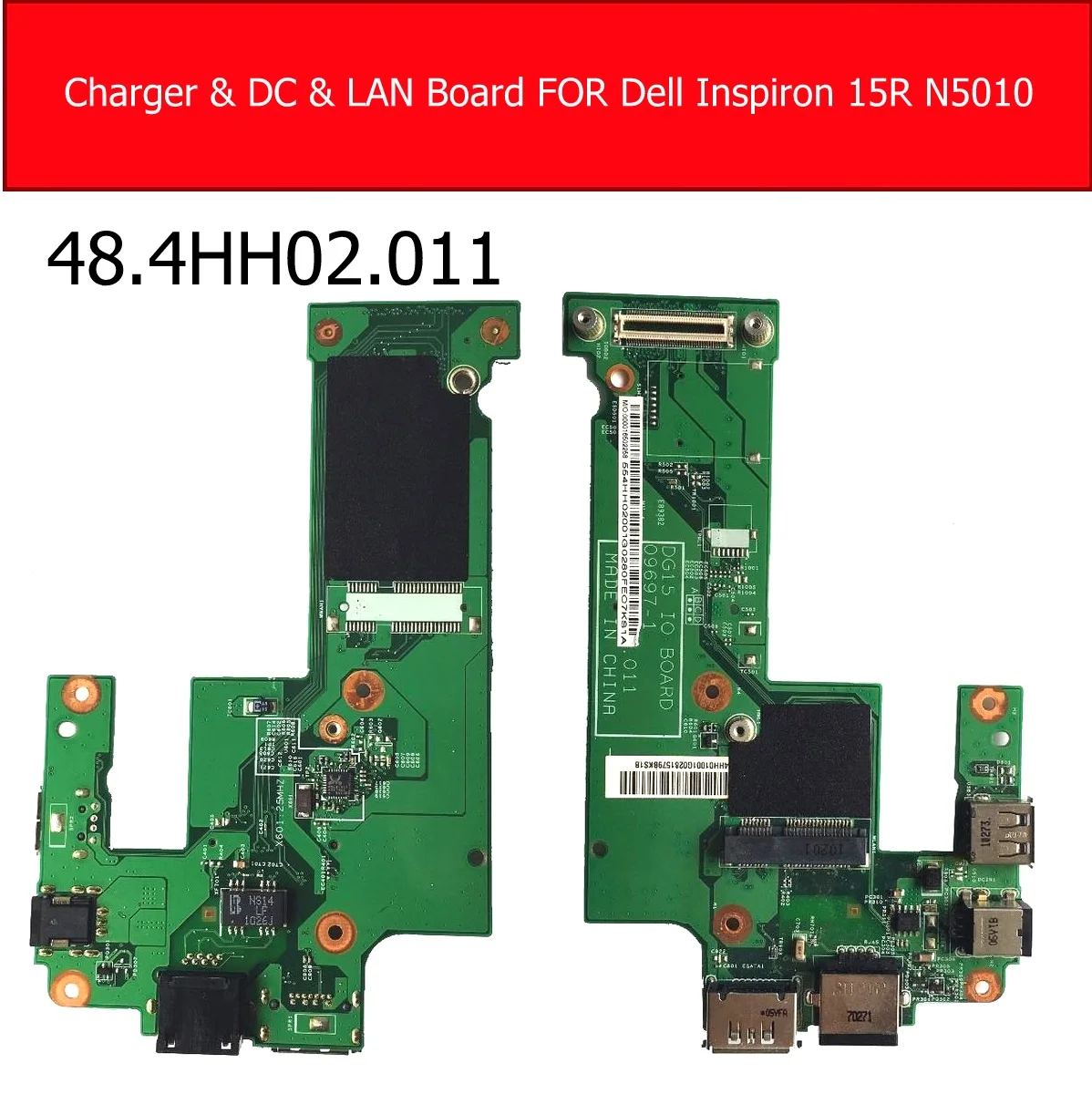 Плата зарядного порта для Dell Inspiron 15R N5010 плата постоянного тока и LAN Ethernet USB разъема